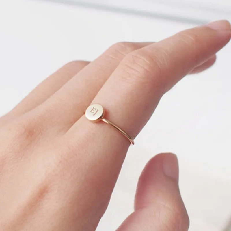 1 PC Custom Stackable Initial Ring