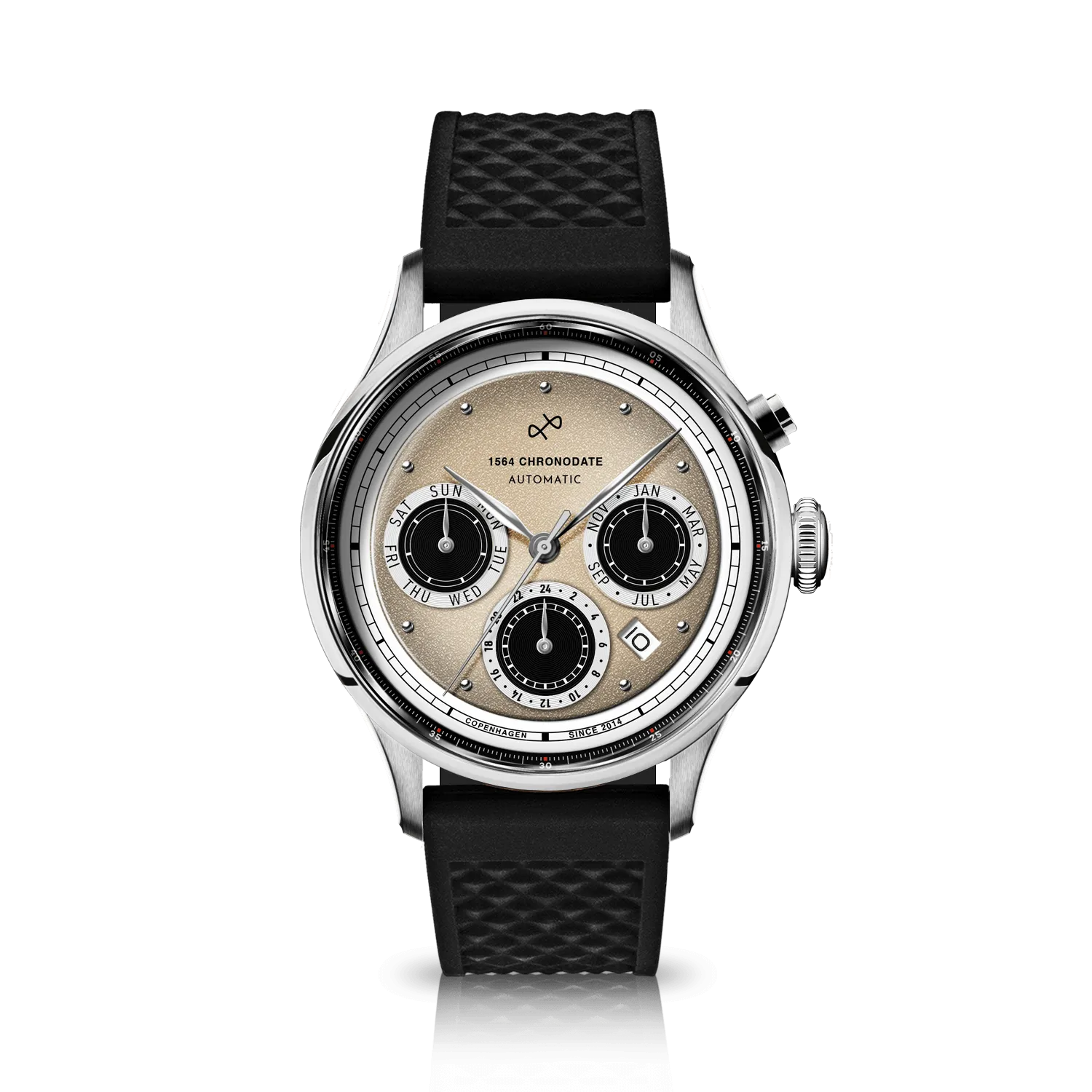 1564 Chronodate Automatic, Steel / Off White