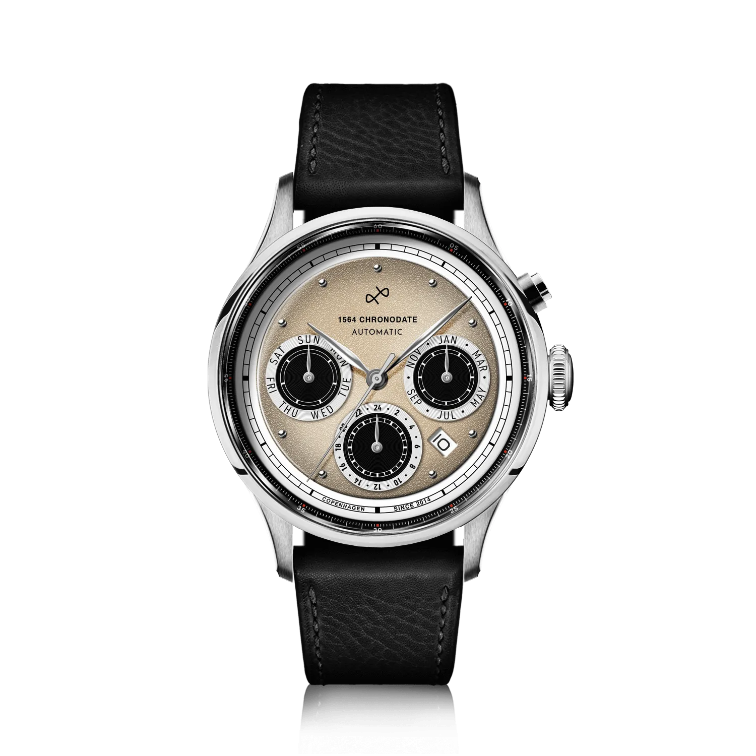 1564 Chronodate Automatic, Steel / Off White