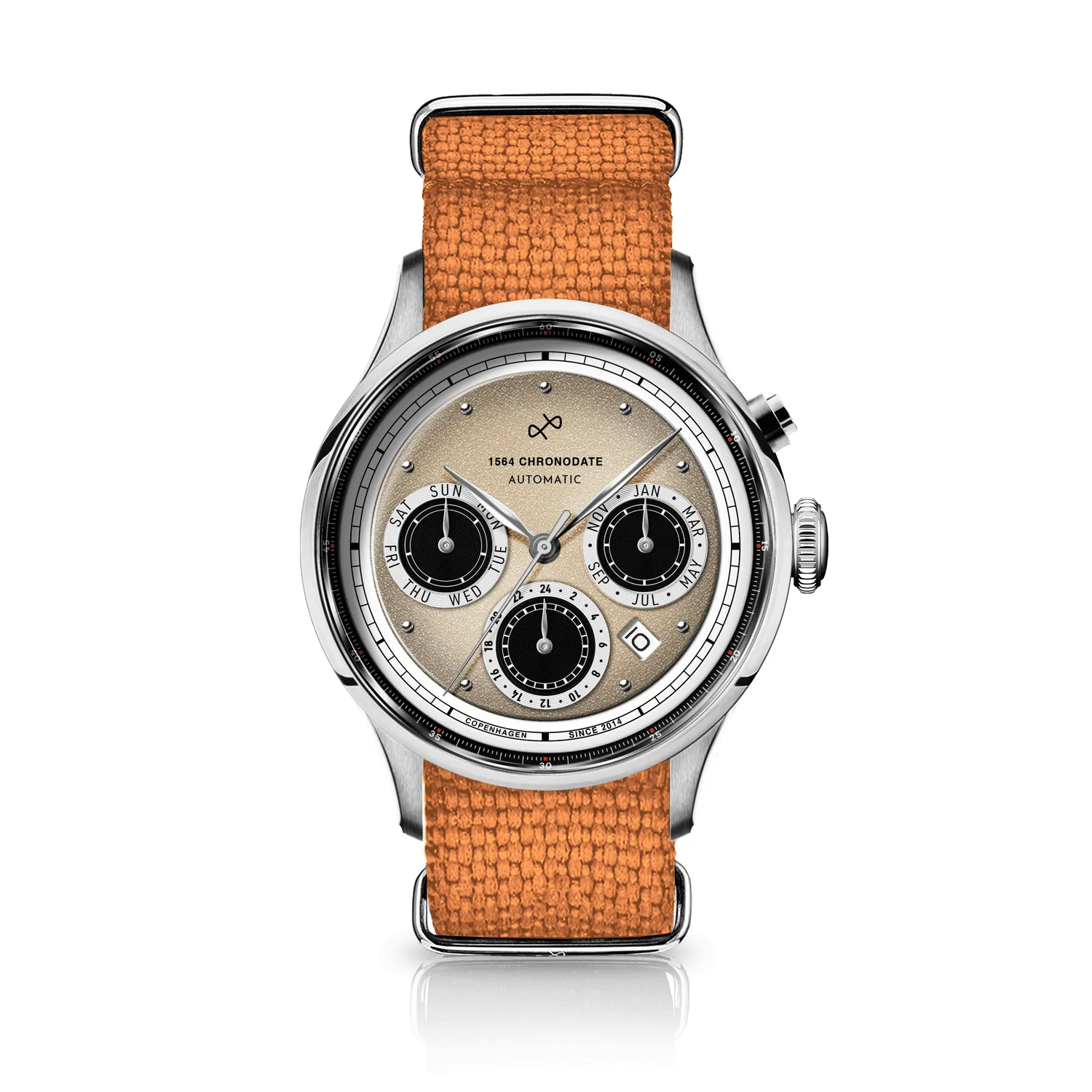 1564 Chronodate Automatic, Steel / Off White