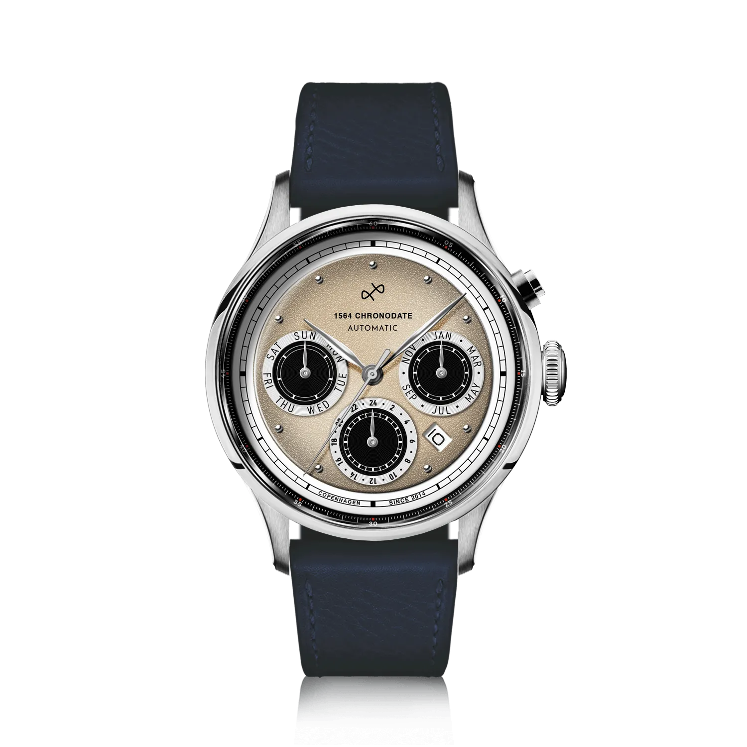 1564 Chronodate Automatic, Steel / Off White