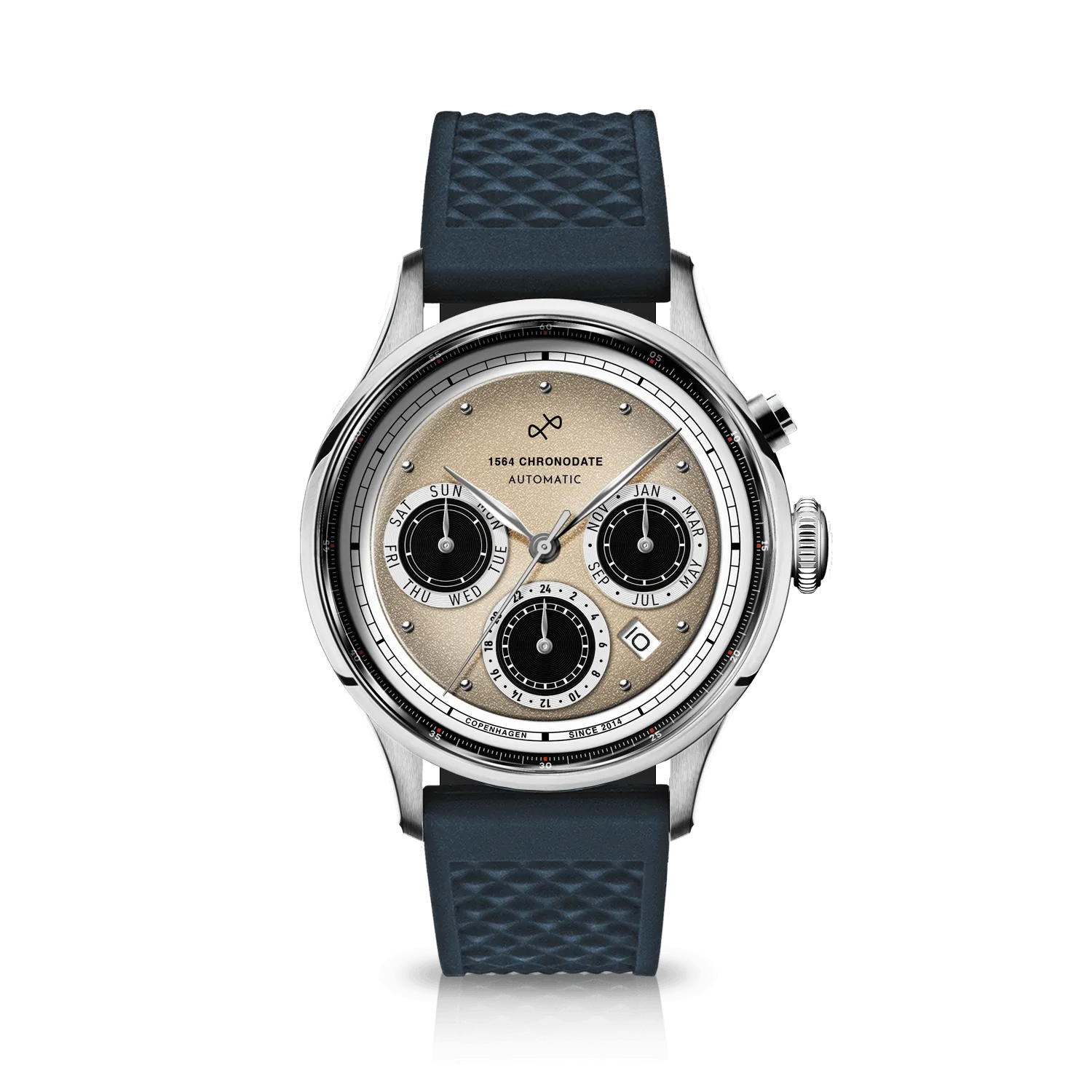1564 Chronodate Automatic, Steel / Off White