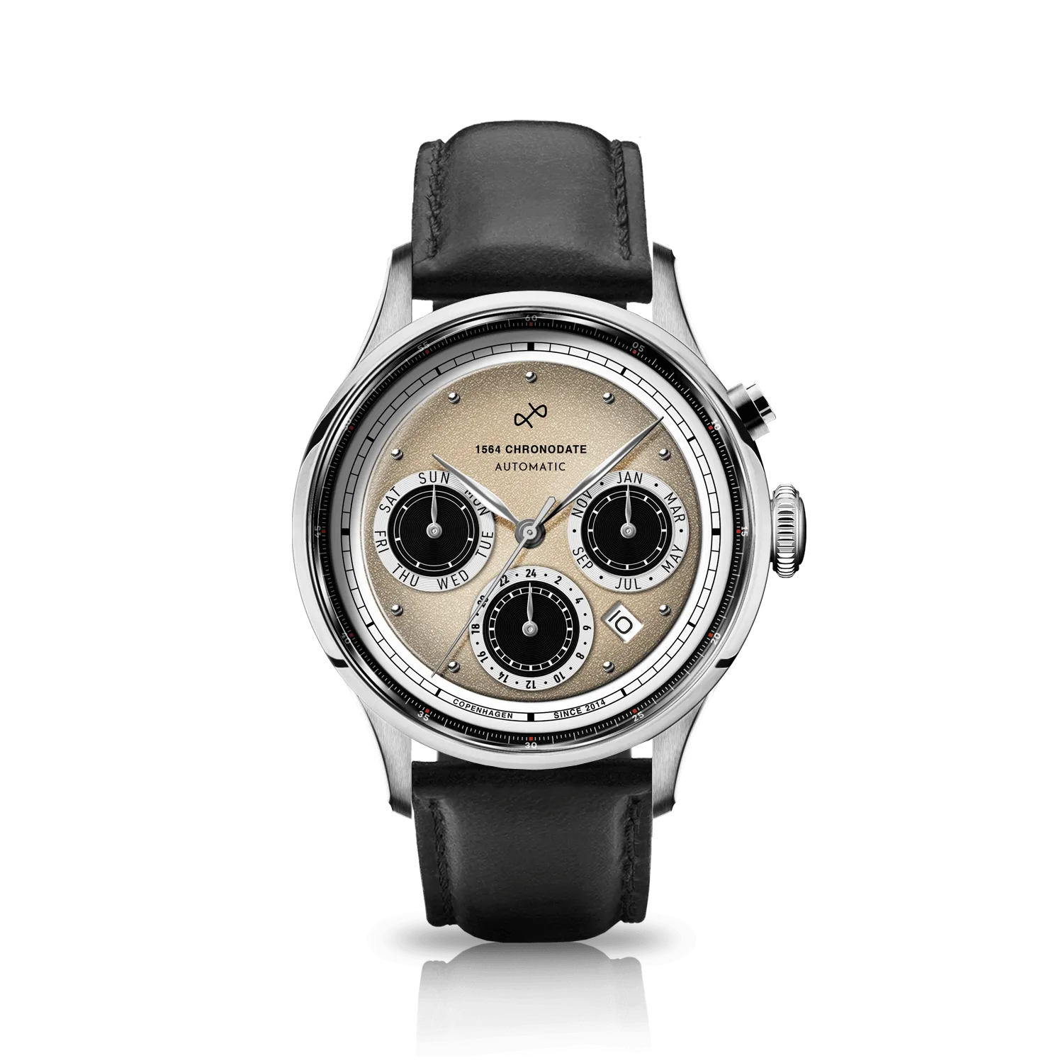 1564 Chronodate Automatic, Steel / Off White