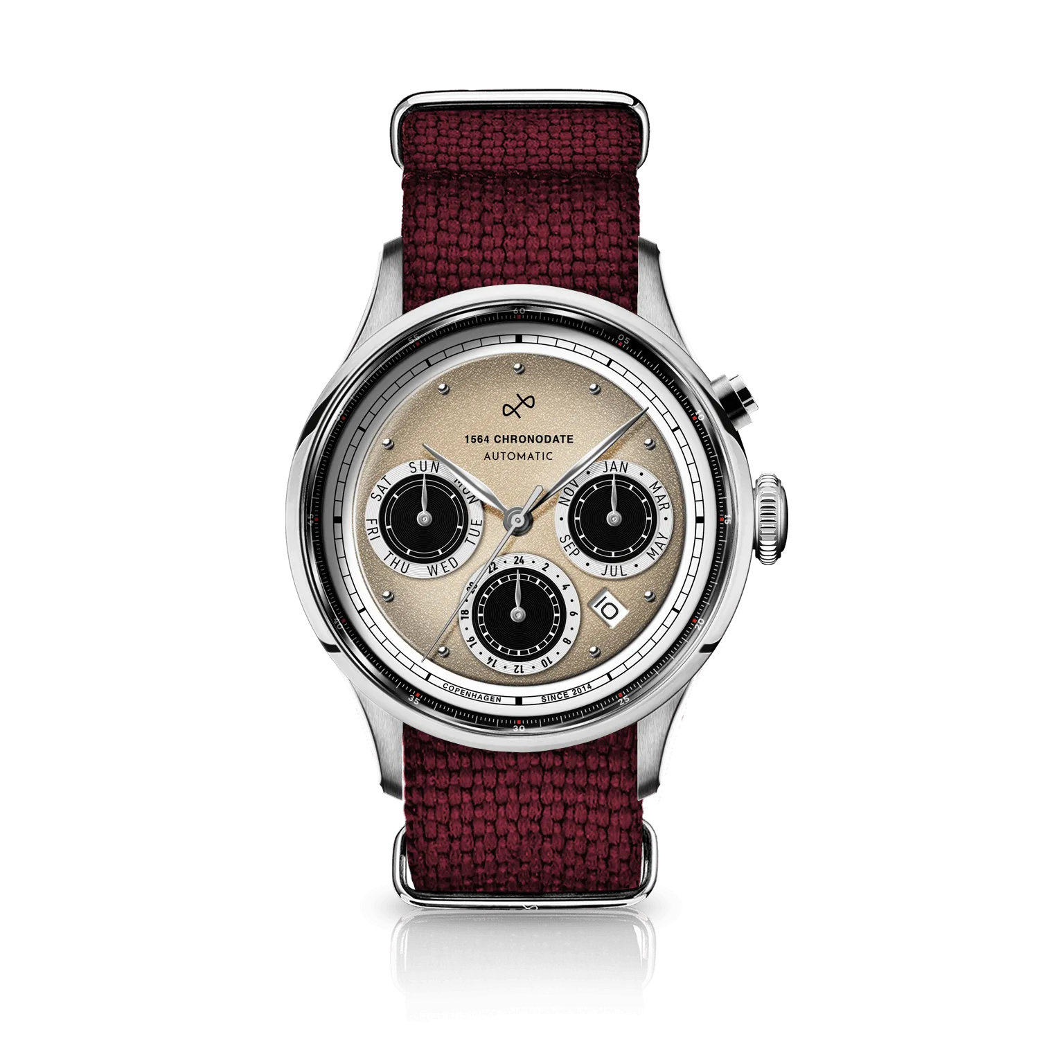 1564 Chronodate Automatic, Steel / Off White