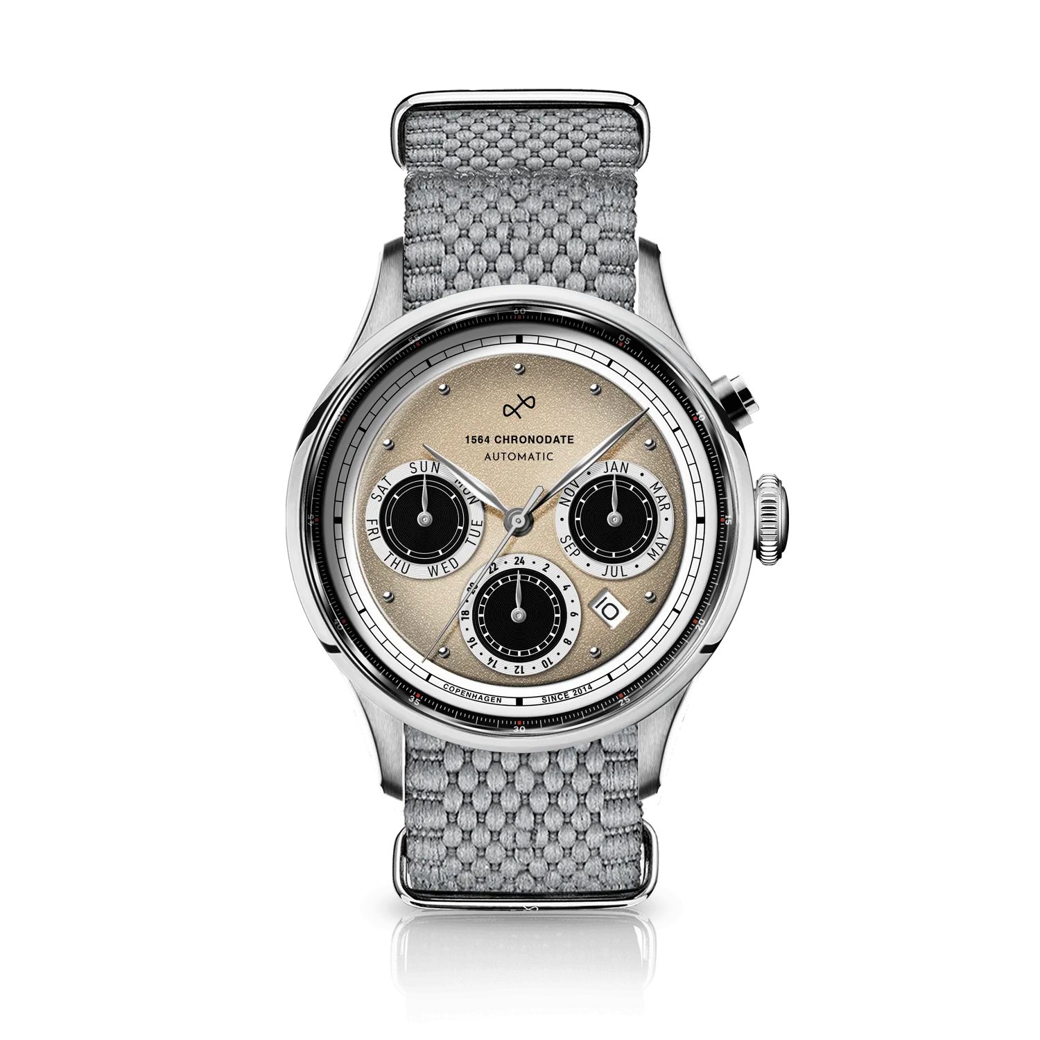 1564 Chronodate Automatic, Steel / Off White