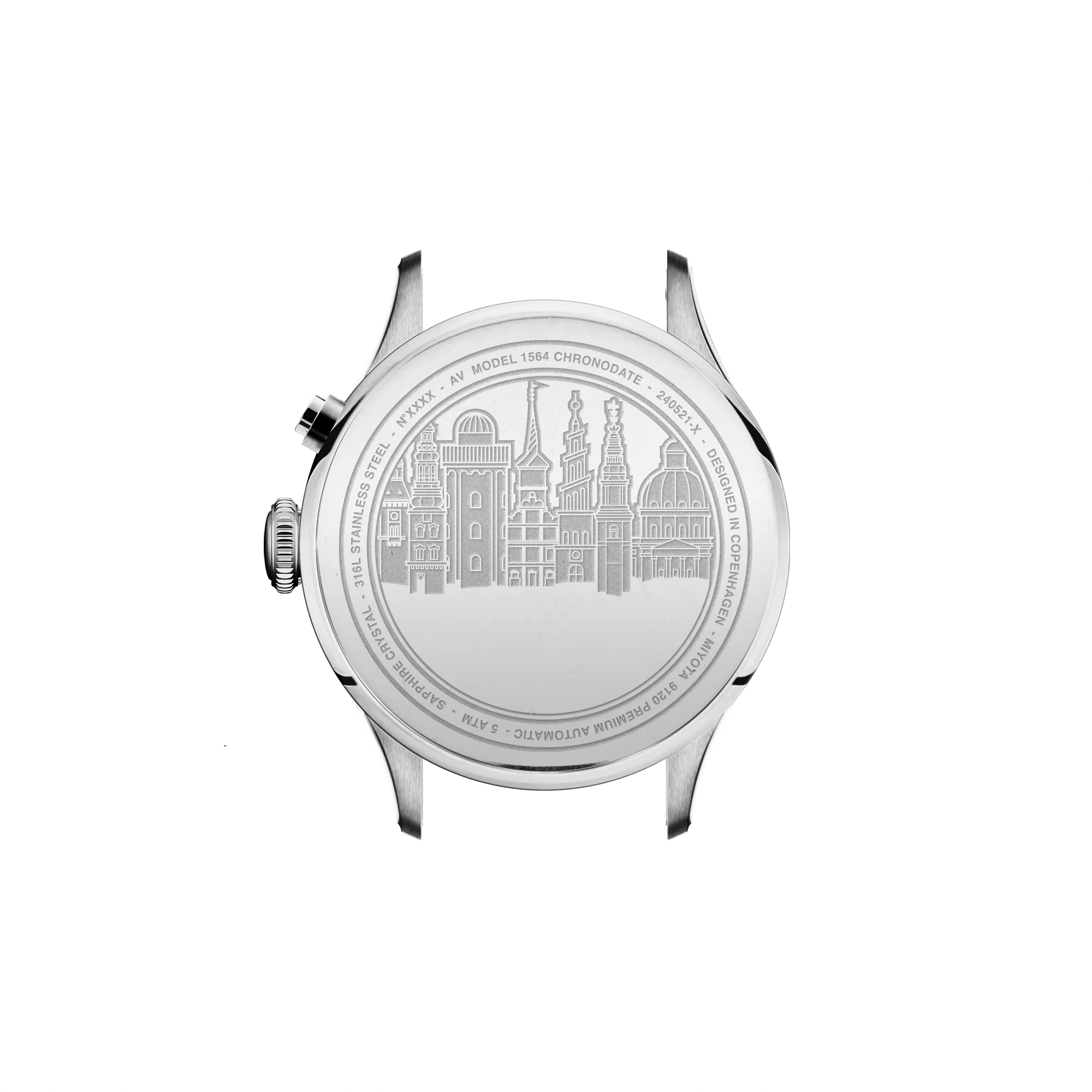 1564 Chronodate Automatic, Steel / Off White