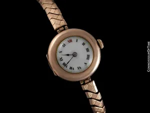1910's Rolex Ladies Vintage Art Deco Watch - 9K Rose Gold