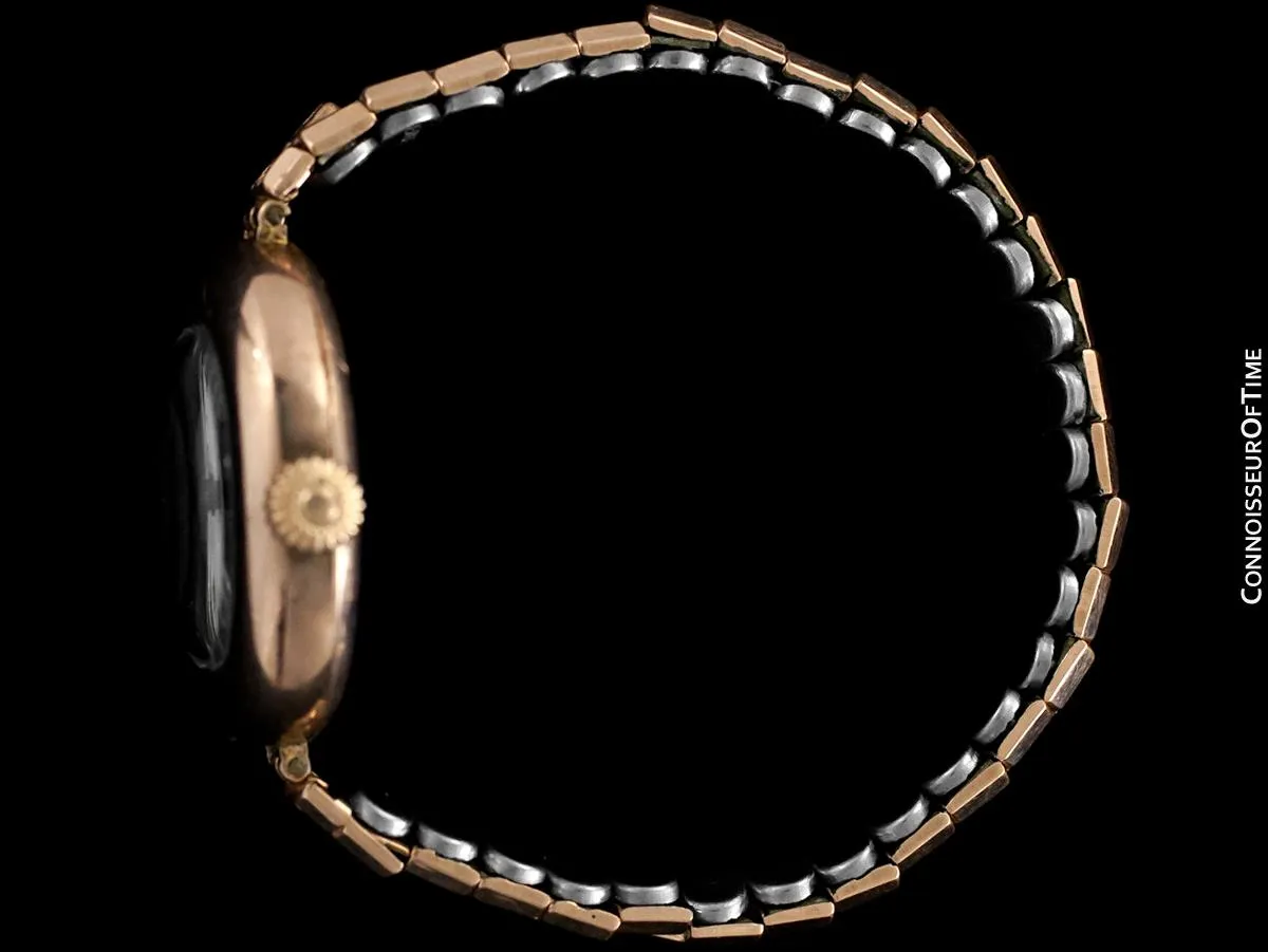 1910's Rolex Ladies Vintage Art Deco Watch - 9K Rose Gold