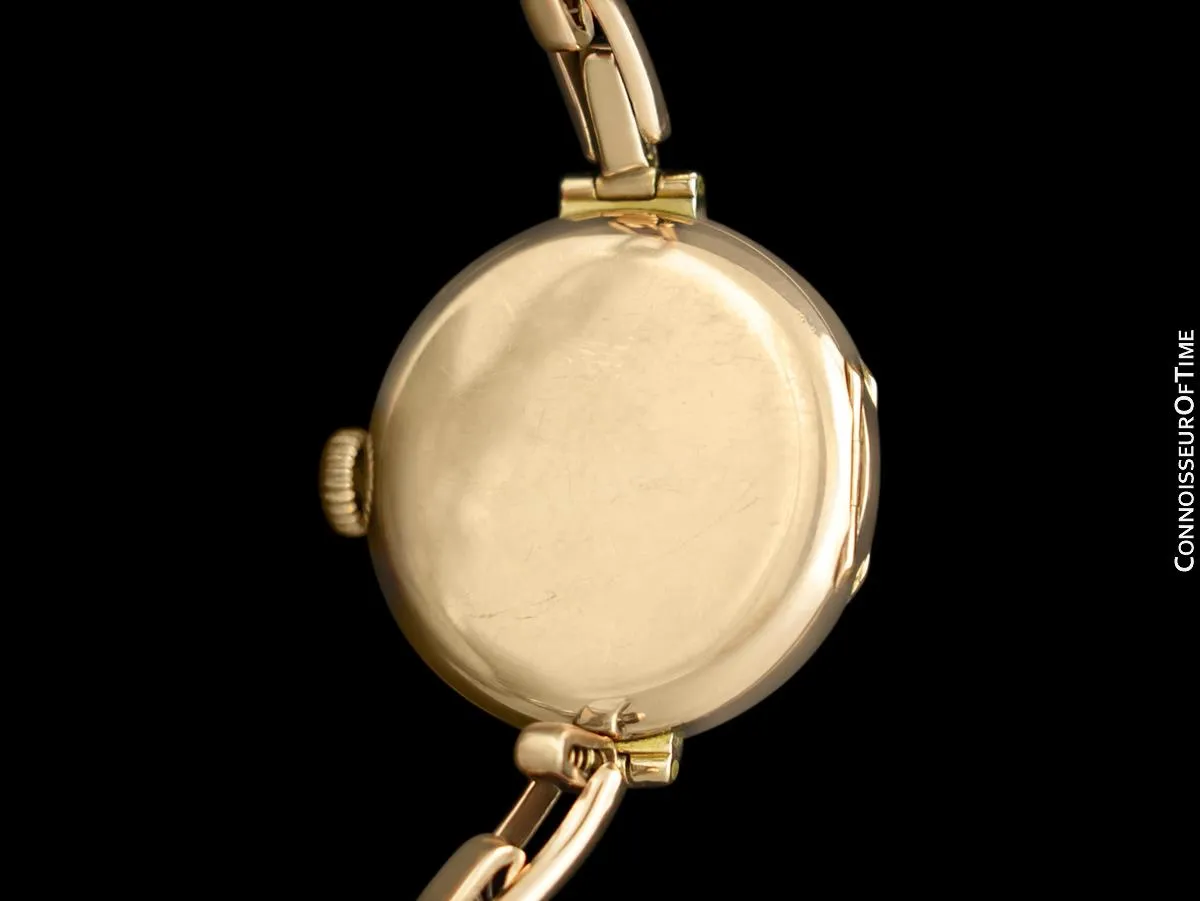 1910's Rolex Ladies Vintage Art Deco Watch with Original Box - 9K Rose Gold