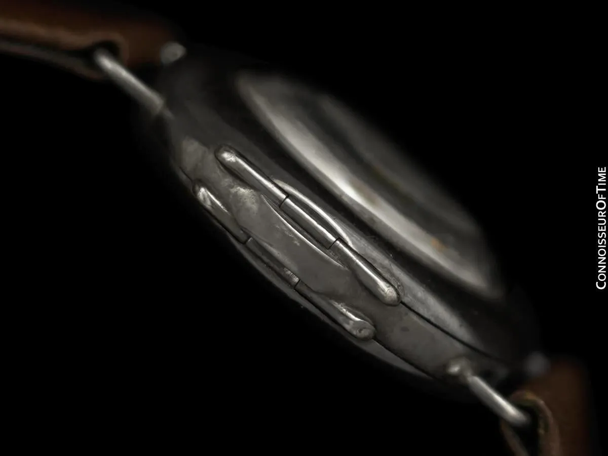 1916 Rolex Rare Vintage Mens World War I Era Military Officers Trench Watch - Sterling Silver