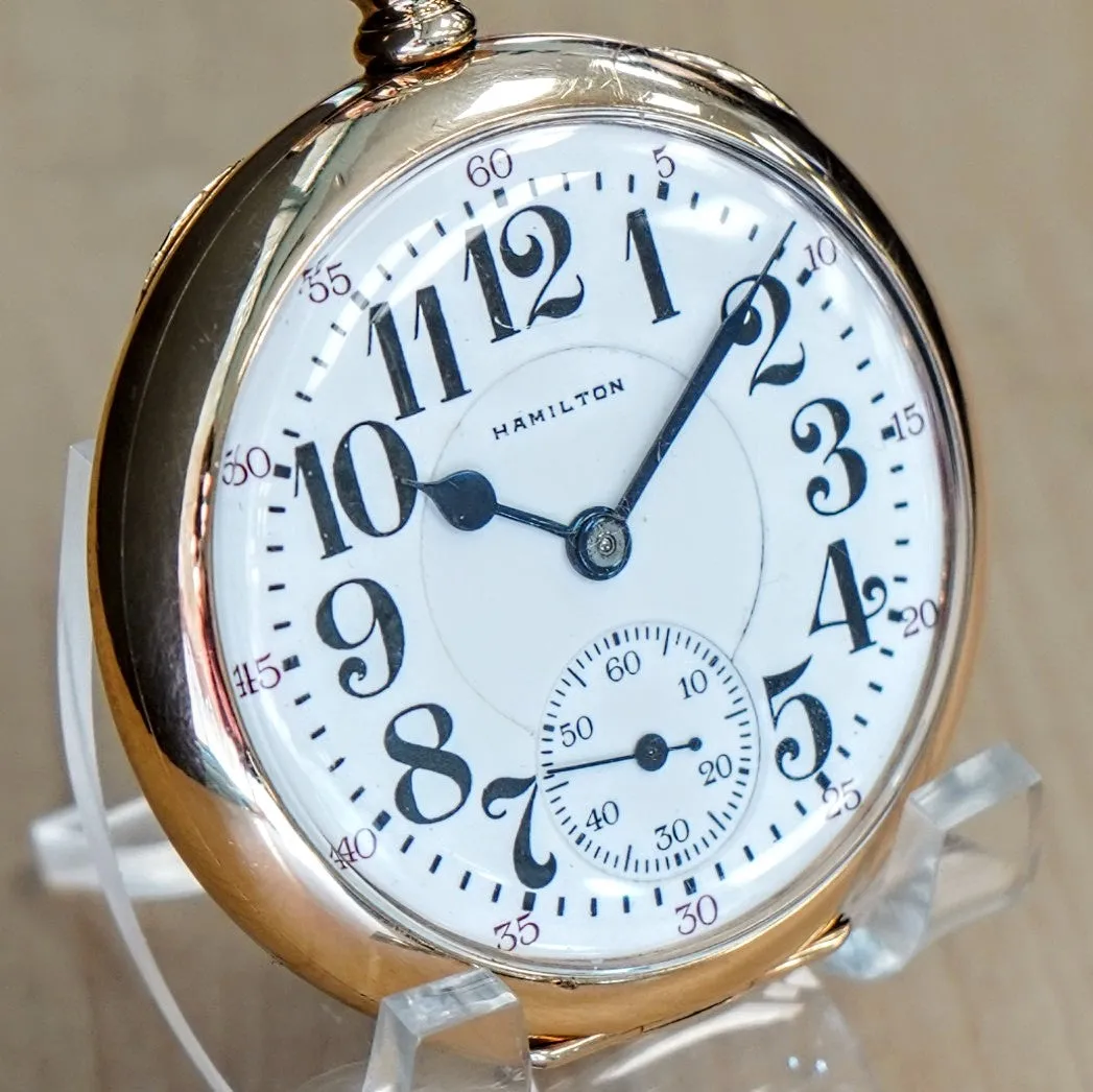 1920 HAMILTON Railroad Pocket Watch 21 Jewels Grade 992 Lever Set - Made in U.S.A.