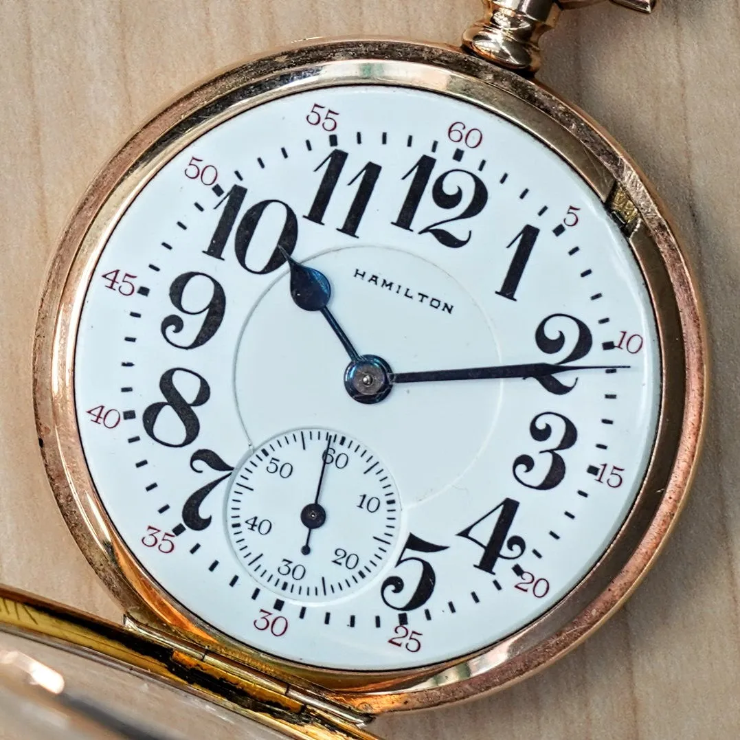 1920 HAMILTON Railroad Pocket Watch 21 Jewels Grade 992 Lever Set - Made in U.S.A.