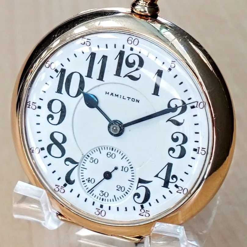 1920 HAMILTON Railroad Pocket Watch 21 Jewels Grade 992 Lever Set - Made in U.S.A.