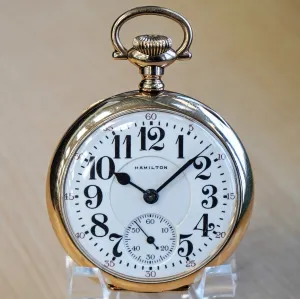 1920 HAMILTON Railroad Pocket Watch 21 Jewels Grade 992 Lever Set - Made in U.S.A.