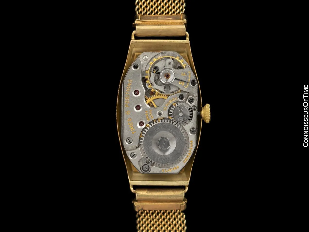 1930's Rolex Art Nouveau Vintage Ladies Tonneau Watch - 9K Rose Gold
