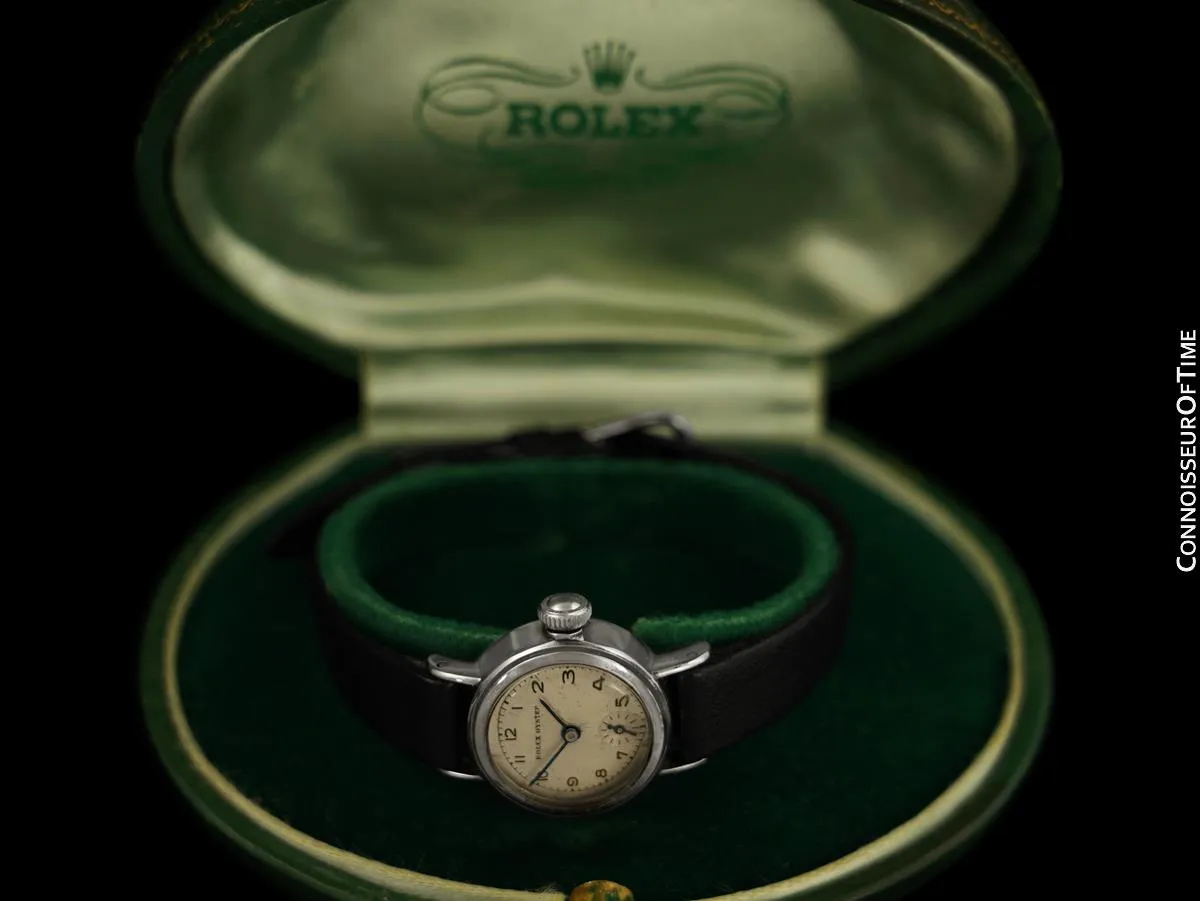 1942 Rolex Oyster WWII Vintage Ladies Ref. 4060 Handwound Watch with Box - Stainless Steel