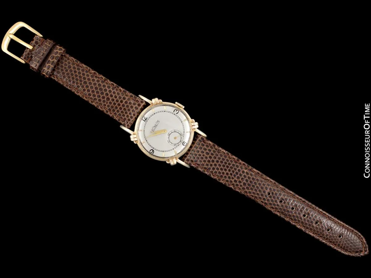 1947 Jaeger-LeCoultre Vintage Mens Midsize Watch, Beautiful Case - 14K Gold