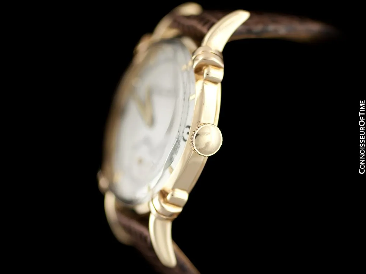 1947 Jaeger-LeCoultre Vintage Mens Midsize Watch, Beautiful Case - 14K Gold