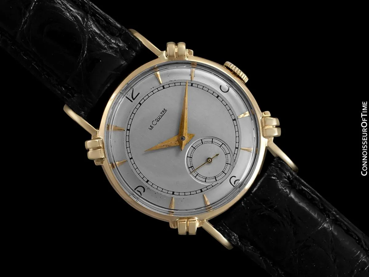 1948 Jaeger-LeCoultre Vintage Mens Midsize Watch, Beautiful Case - 14K Gold