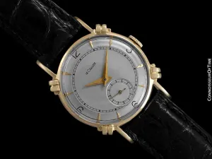 1948 Jaeger-LeCoultre Vintage Mens Midsize Watch, Beautiful Case - 14K Gold