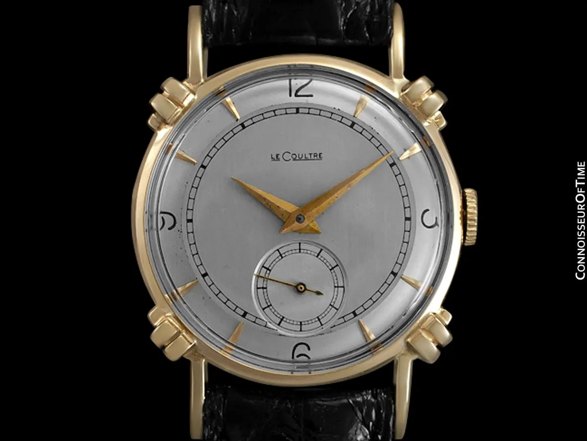 1948 Jaeger-LeCoultre Vintage Mens Midsize Watch, Beautiful Case - 14K Gold