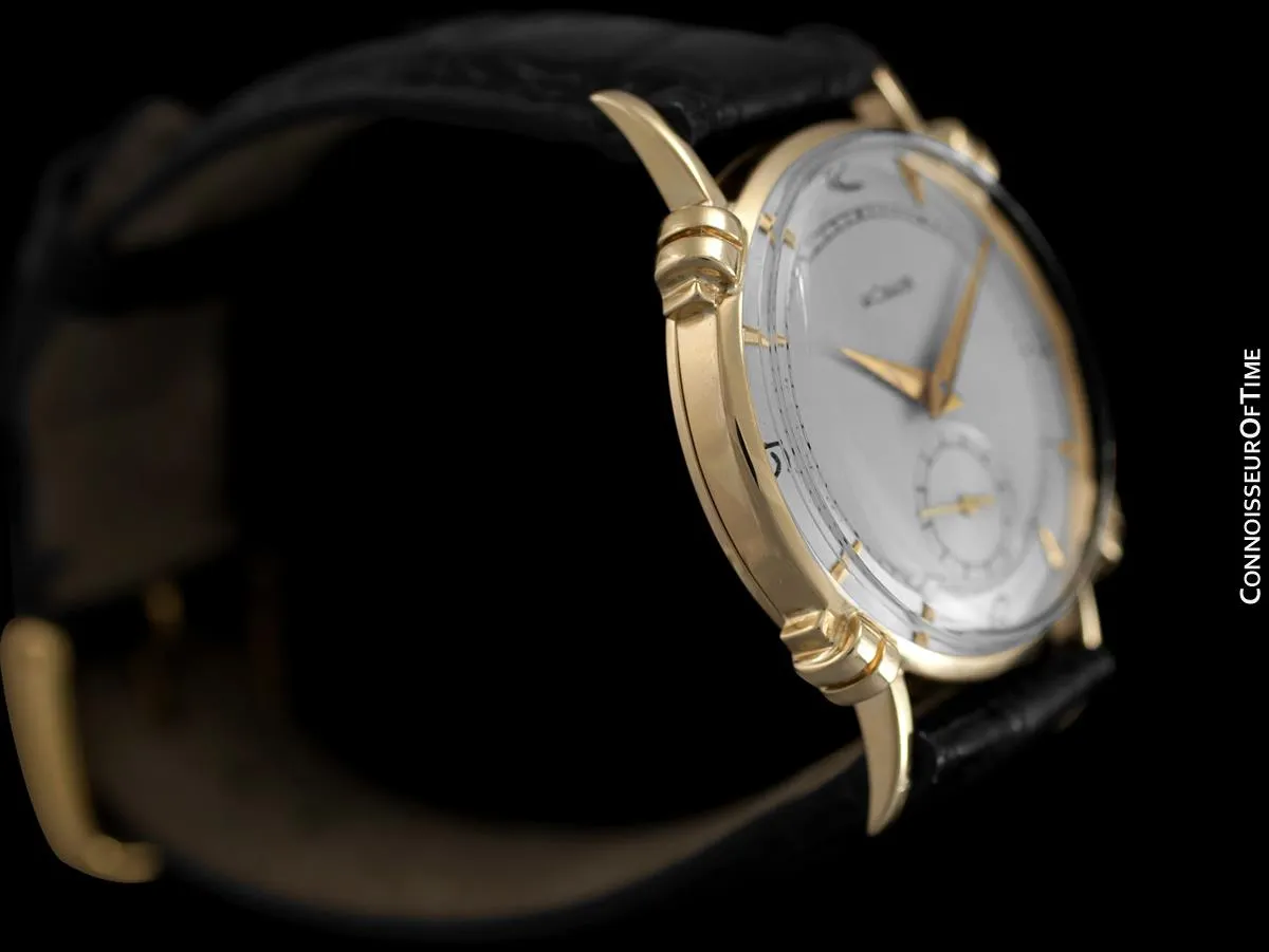 1948 Jaeger-LeCoultre Vintage Mens Midsize Watch, Beautiful Case - 14K Gold