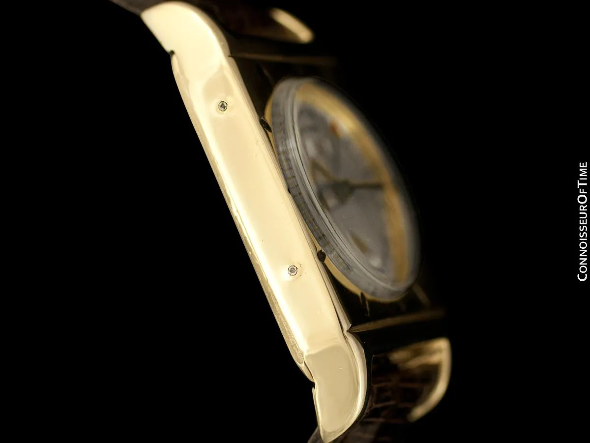 1949 LeCoultre Vintage Mens Triple Date Moon Phase Calendar Watch - 10K Gold Filled