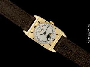 1949 LeCoultre Vintage Mens Triple Date Moon Phase Calendar Watch - 10K Gold Filled