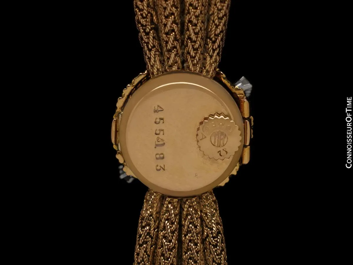 1950's Omega Ladies Vintage Cocktail Covered 18K Gold & Diamond Watch - All Original