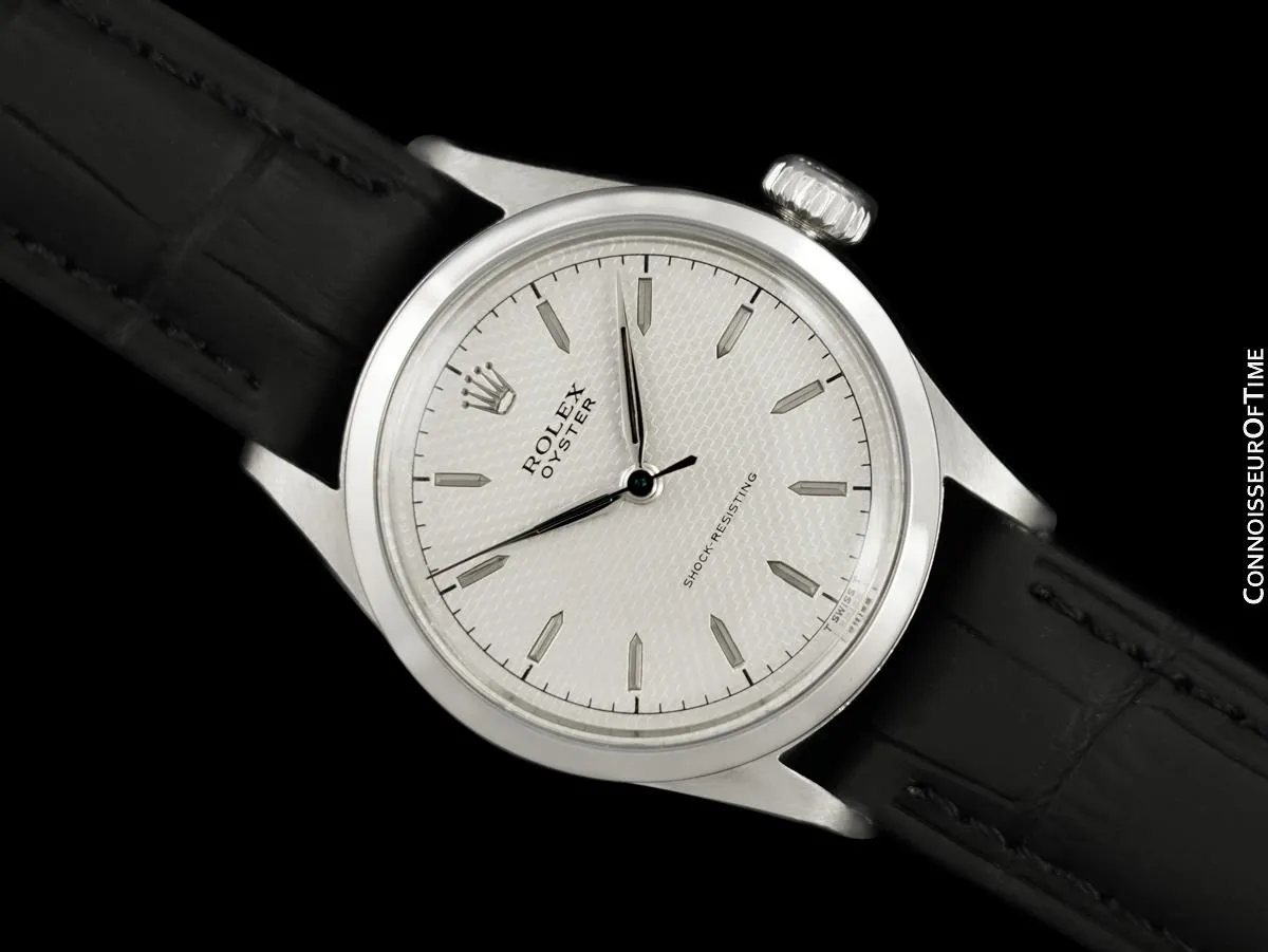 1953 Rolex Oyster Shock-Resisting Classic Vintage Mens Handwound Watch - Stainless Steel