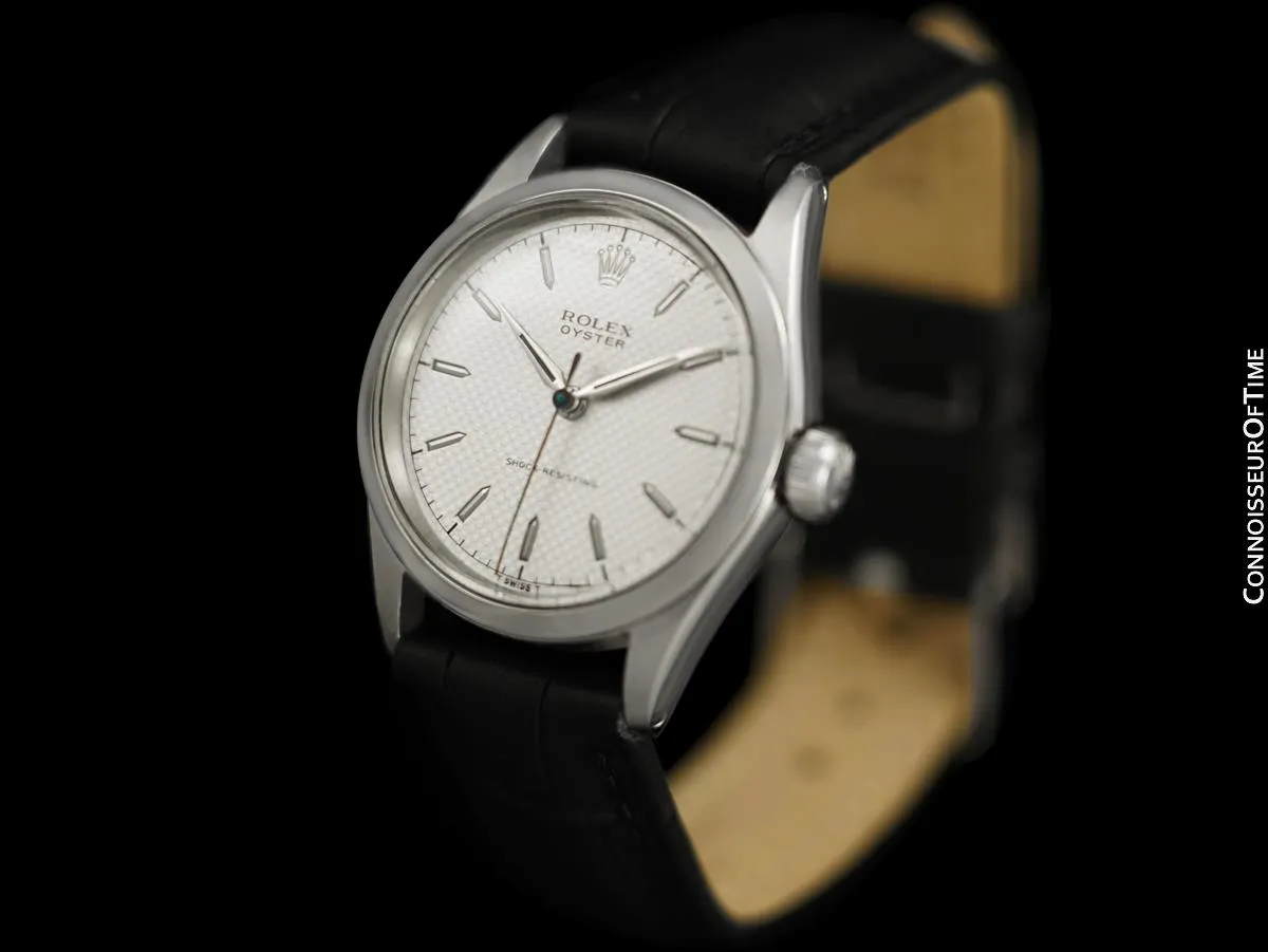 1953 Rolex Oyster Shock-Resisting Classic Vintage Mens Handwound Watch - Stainless Steel