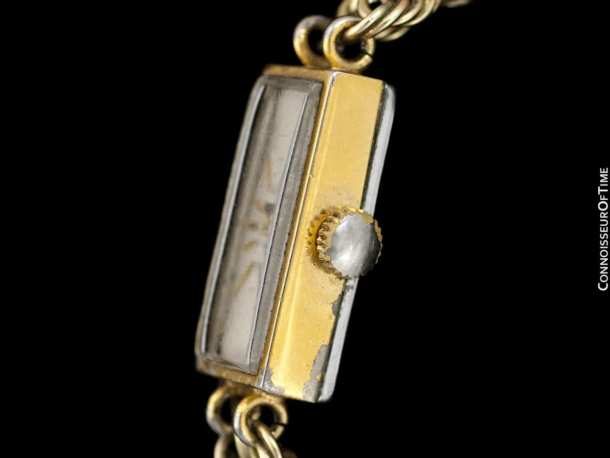 1953 Swiss Pedre Vintage Ladies 14K Gold Plated Watch - Owned & Worn by Actress Loretta Young