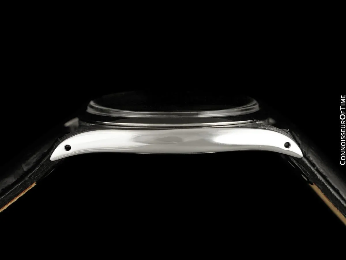 1956 Rolex Oyster Precision Classic Vintage Mens Handwound Watch with Black Dial - Stainless Steel