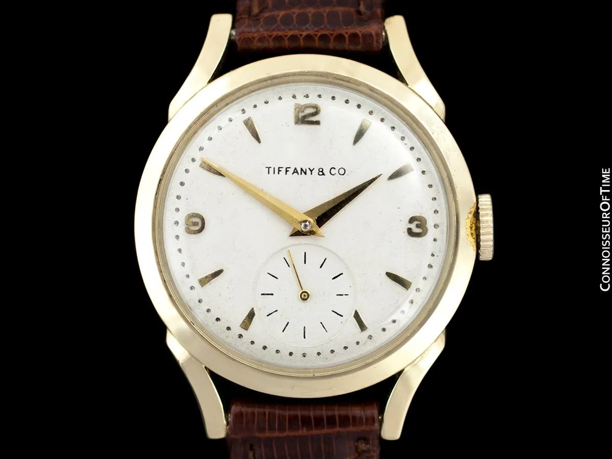 1956 Tiffany & Co. "Futuramic" Mens Vintage Thin Automatic Watch - 14K Gold