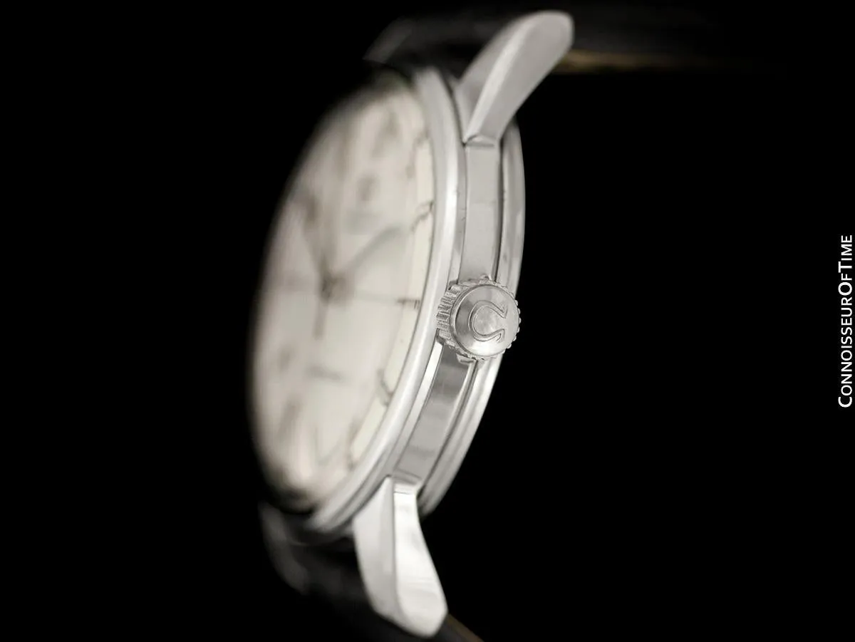 1960 Omega Seamaster Mens Vintage Calatrava Automatic Watch with Crosshair Dial - Stainless Steel