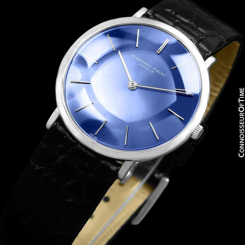 1960's Audemars Piguet Vintage Mens Full Size Thin Dress Watch - 18K White Gold