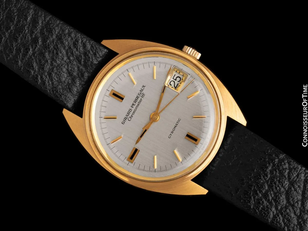 1960's Girard Perregaux Vintage HF High Frequency 18K Gold Plated Chronometer Watch - New Old Stock with Sticker