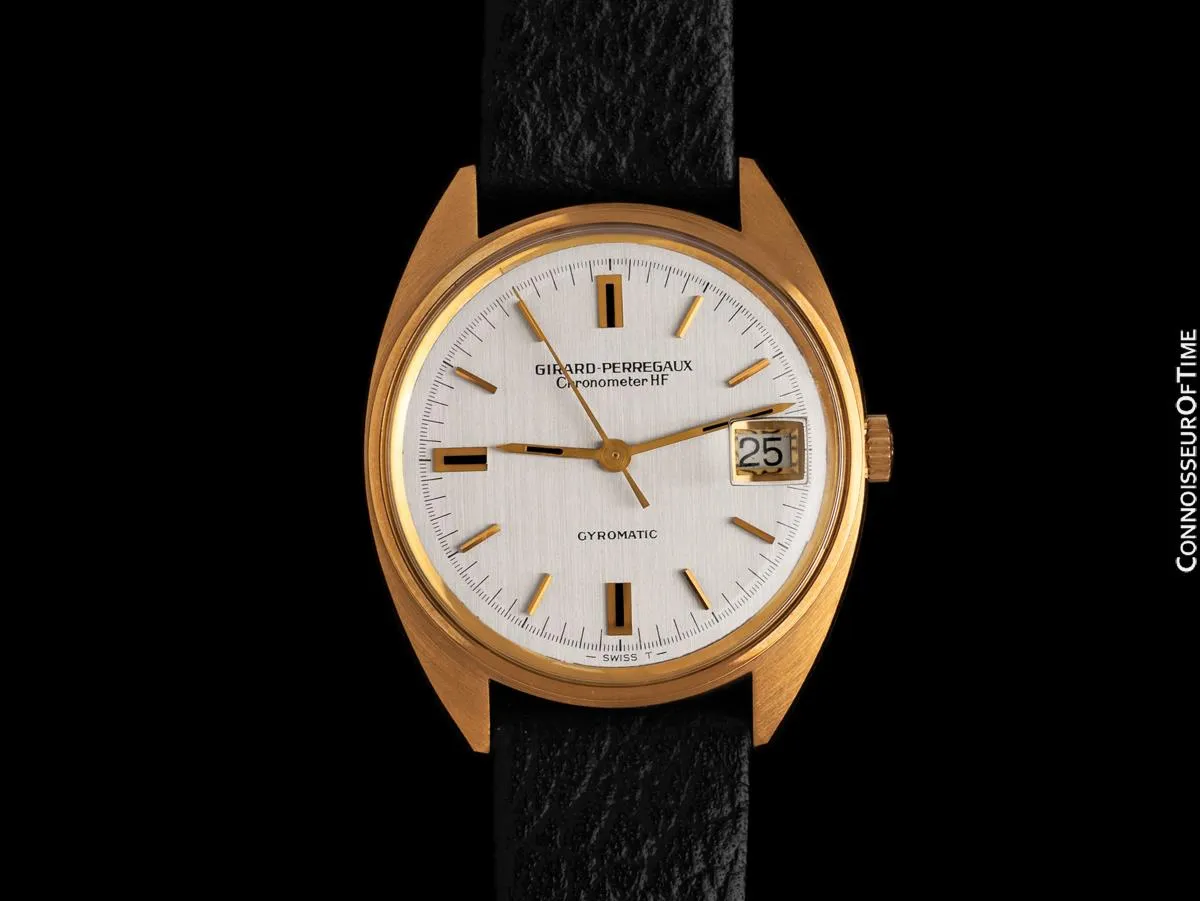 1960's Girard Perregaux Vintage HF High Frequency 18K Gold Plated Chronometer Watch - New Old Stock with Sticker