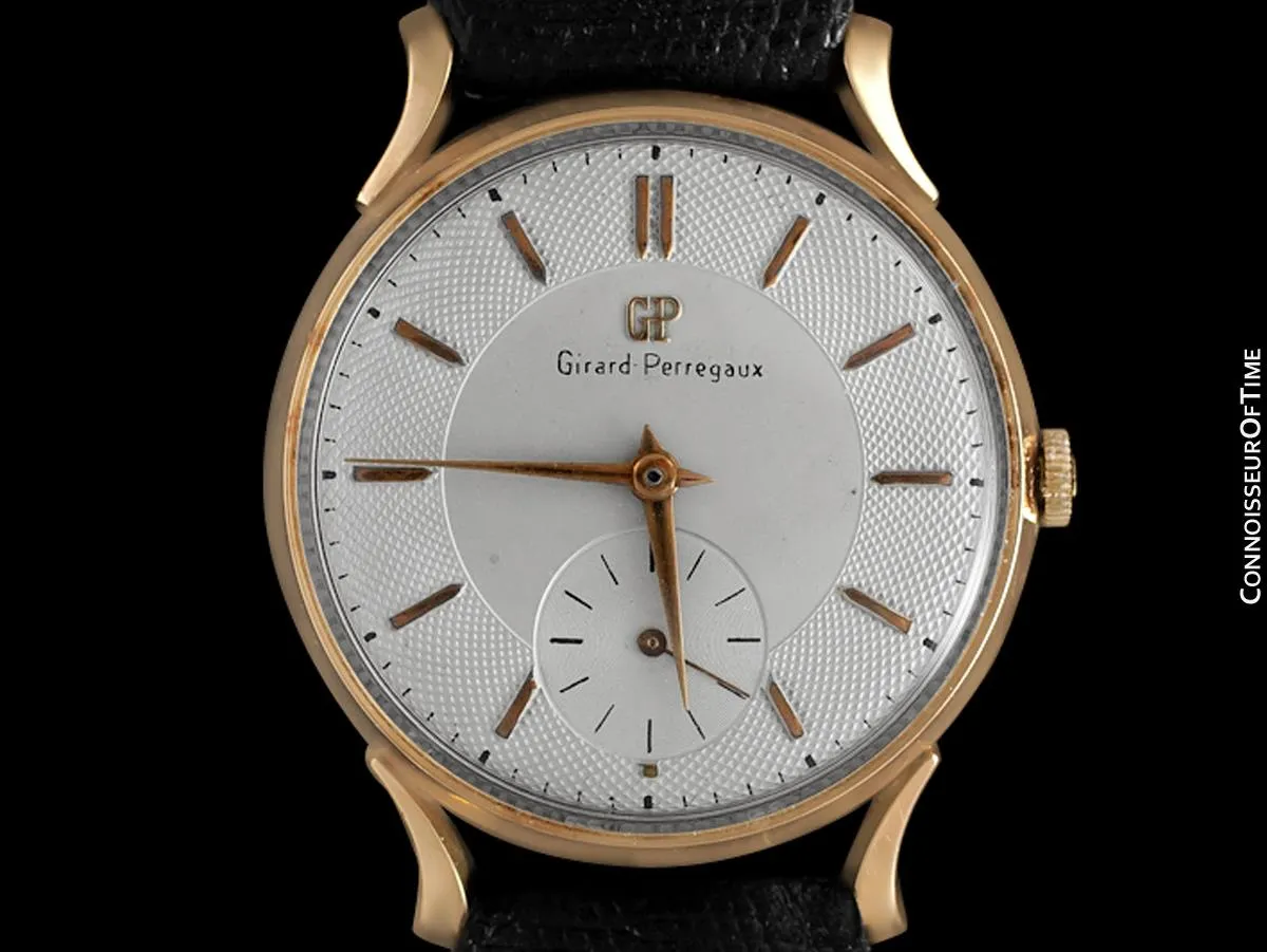 1960's Girard Perregaux Vintage Large Mens Watch - 18K Rose Gold