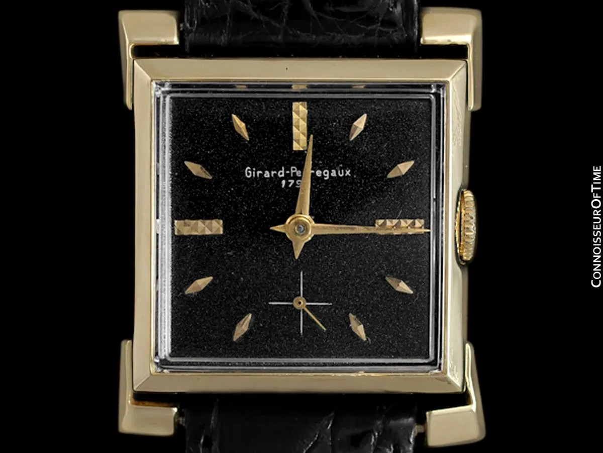 1960's Girard Perregaux Vintage Mens Pagoda Style Lug Watch - 14K Gold