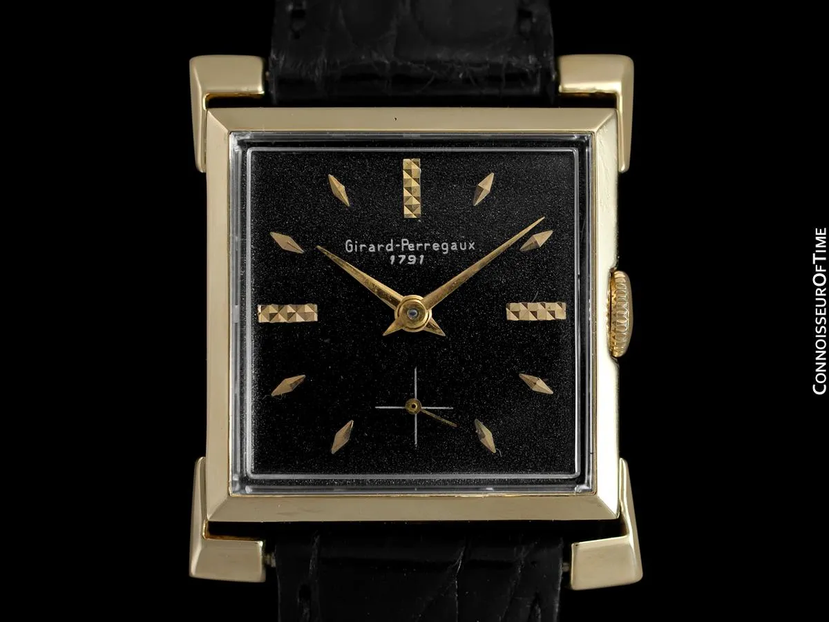 1960's Girard Perregaux Vintage Mens Pagoda Style Lug Watch - 14K Gold