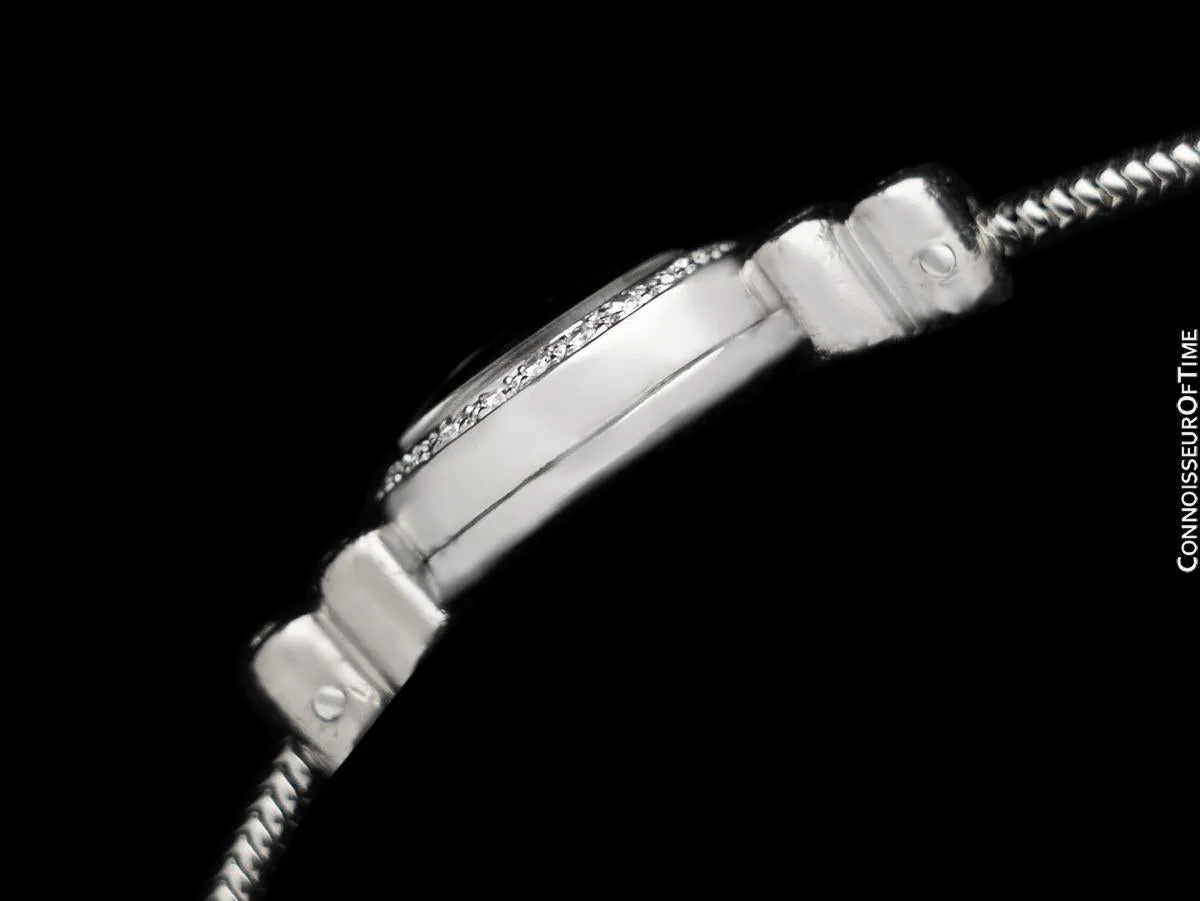 1960's Rolex Ladies Vintage Cocktail Watch - 18K White Gold & Rolex Factory Diamonds