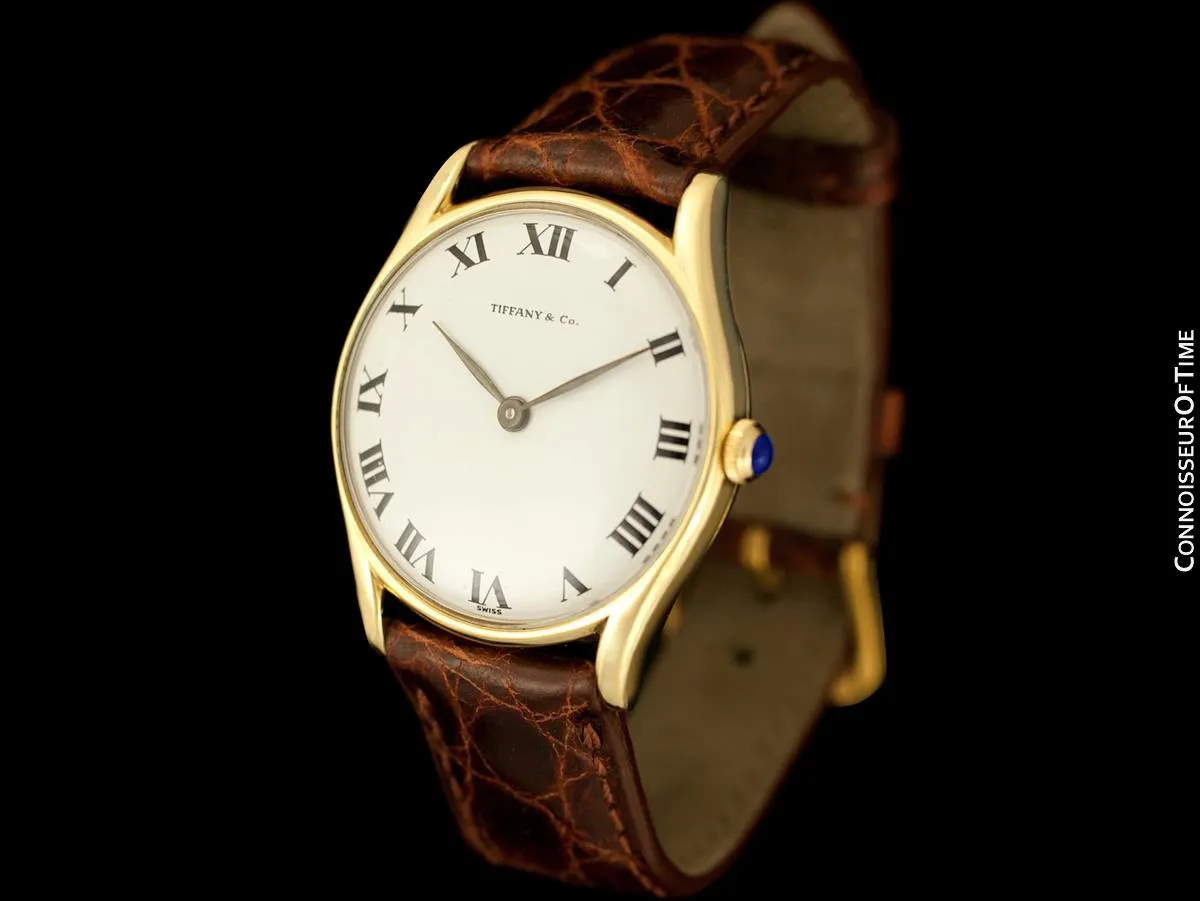 1960's Tiffany & Co. Mens Vintage Handwound Dress Watch - 14K Gold