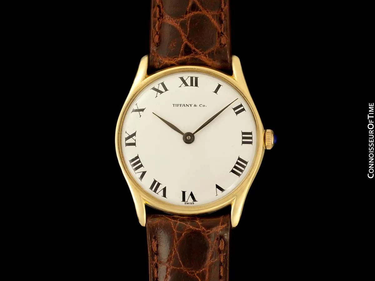 1960's Tiffany & Co. Mens Vintage Handwound Dress Watch - 14K Gold