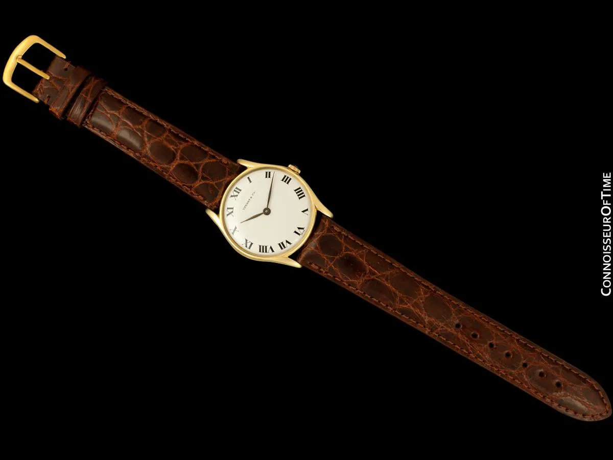 1960's Tiffany & Co. Mens Vintage Handwound Dress Watch - 14K Gold