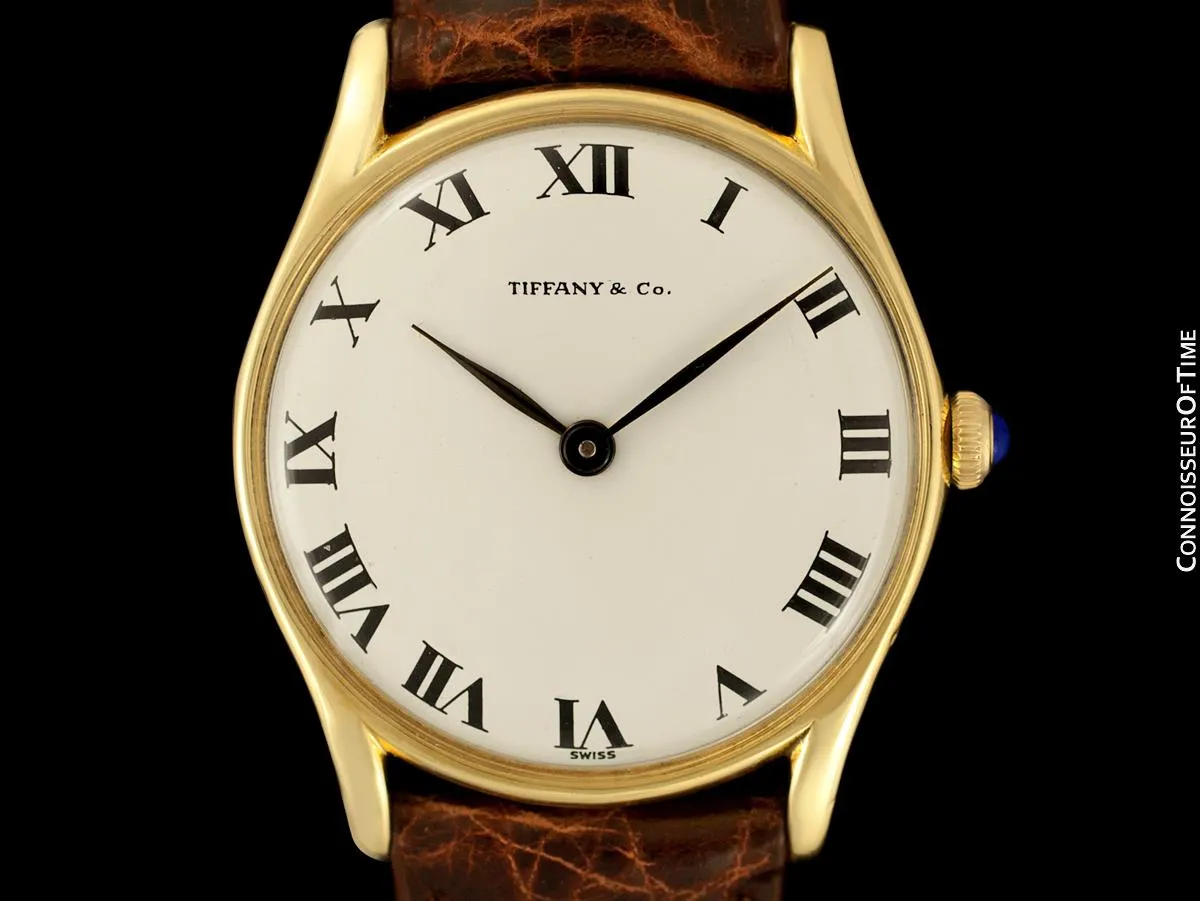 1960's Tiffany & Co. Mens Vintage Handwound Dress Watch - 14K Gold