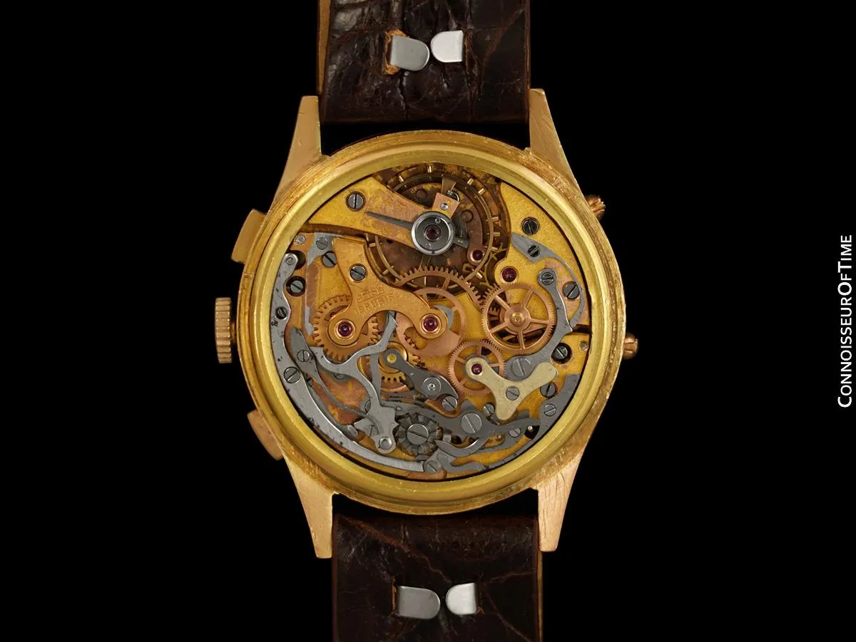 1960's Arsa Large Vintage Triple Calendar Valjoux 72C Chronograph Dato-Compax Watch - 18K Rose Gold