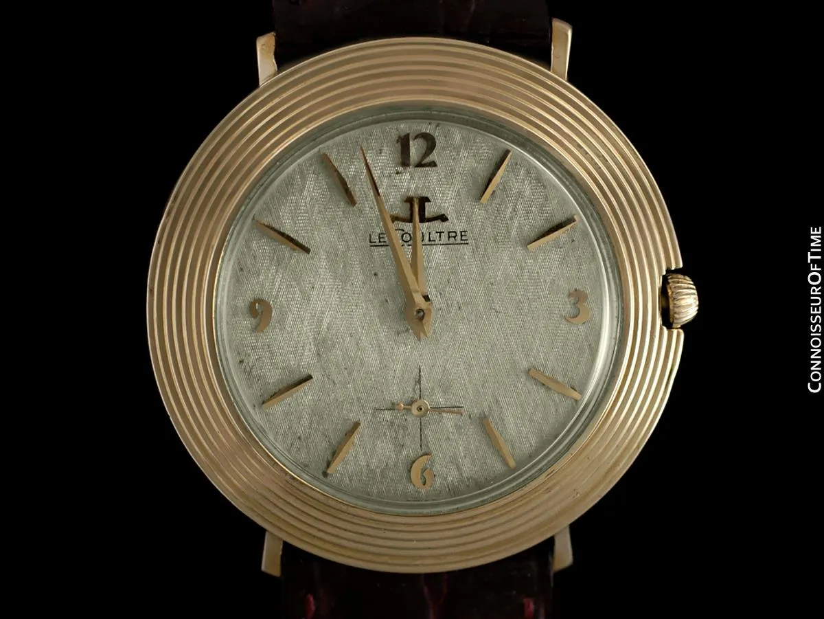 1961 Jaeger-LeCoultre Vintage Mens Modernist Full Size Dress Watch - 14K Gold