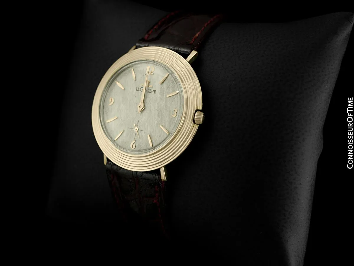 1961 Jaeger-LeCoultre Vintage Mens Modernist Full Size Dress Watch - 14K Gold