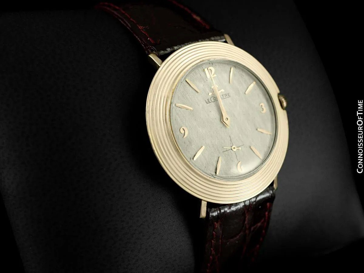 1961 Jaeger-LeCoultre Vintage Mens Modernist Full Size Dress Watch - 14K Gold
